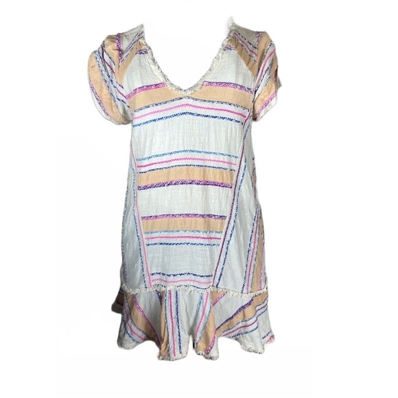Anthropologie Holding Horses Striped Frayed Hem Mini Dress Boho Size Small - Picture 2 of 7
